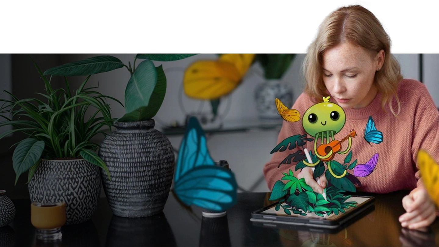 Banner showing user-created virtual worlds and metaverse games